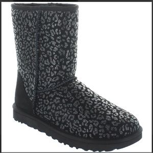 Black leopard print UGG boots